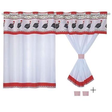 Imagem de Cortina Para Cozinha Com Bandô Estampado 2,70 x 1,40 - GDECORAÇÕES, Ga