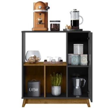 Imagem de Buffet monet 77 cm de largura madero preto fosco/madero canela - Villa