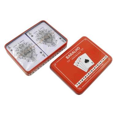 Imagem de Jogo De Baralho Na Lata 02 Jogos De 54 Cartas Plastificada - Casita, V