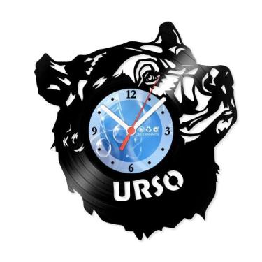 Imagem de Relógio De Parede Disco Vinil Animais - Urso - VAN-175 - Modernarte