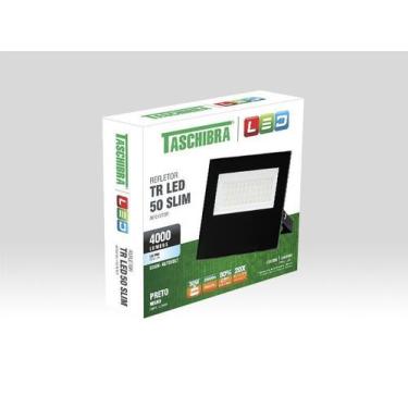 Imagem de Refletor Taschibra TR Led Preto 50 Slim 50W 6500K