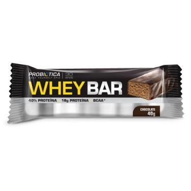 Imagem de Barra de Proteína Whey Bar Probiótica Sabor Chocolate com BCAA e 16g d