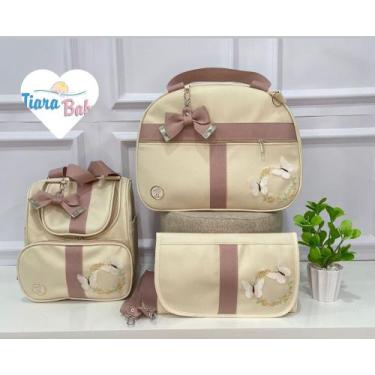 Imagem de Conjunto de luxo mochila 2 em 1/ 3 peças tiara baby - TIARA BABY , Ros
