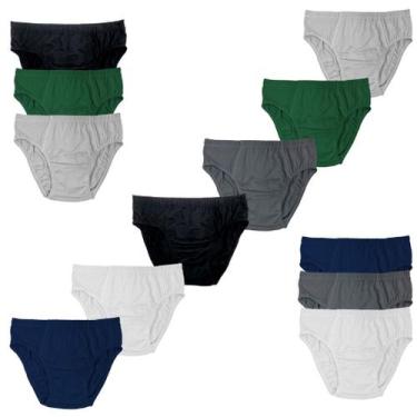 Imagem de Kit 5 Cuecas Adulto Slip Tradicional 100% Algodão Masculino Cores Vari