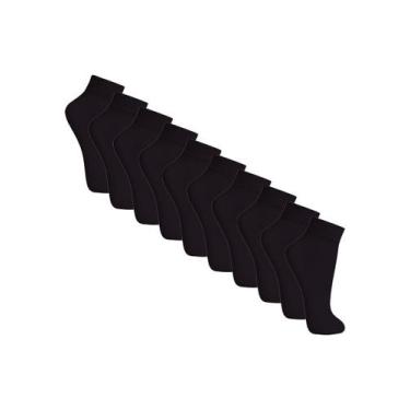 Imagem de Kit com 10 Meias Soquete Fio 20 Loba 5530-001 - LUPO, Preto