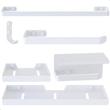 Imagem de Kit de Acessórios Para Banheiro Branco 6 Peças U.MAX - Unidas