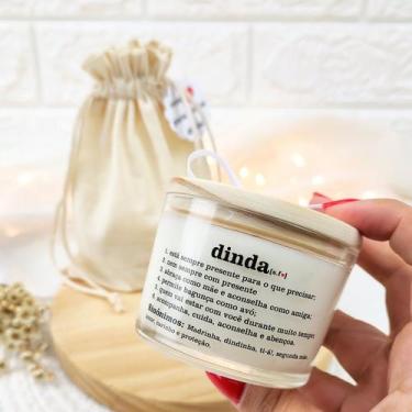 Imagem de Lembrancinha de batizado para padrinhos vela aromática 100g saco algod