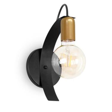 Imagem de Arandela Ellos Vintage Preto Dourado Industrial Retro 709 - Spotline