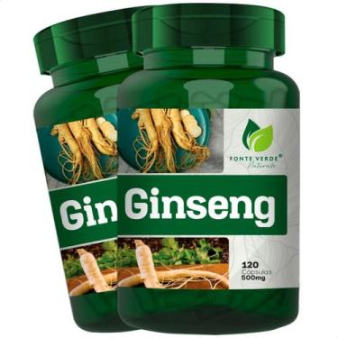 Imagem de 2 Potes Ginseng Puro Panax Natural Kit 240 Cáps - Fonte Verde