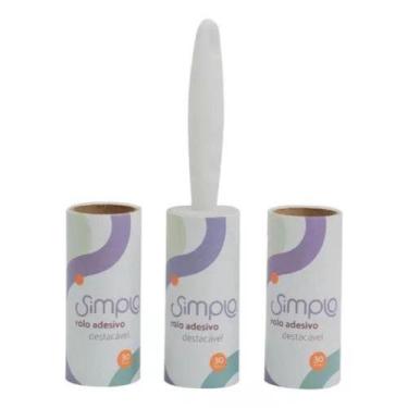Imagem de Conjunto rolo adesivo 3 pecas - simplo branco