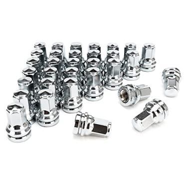 Imagem de VODCACA Porca de Roda de 32 Unidades (Cromada) de Porcas de Roda 14X1.5 Adequadas para 2017-2024 Ford F250 F350 Substitua Hcpz-1012-A Hcpz-1012-B - Conjunto de Peças de Acessórios de Roda