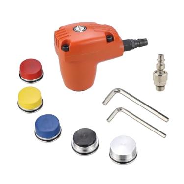 Imagem de Martelo de palma pneumático, kit de martelo de impacto de ar, martelo pneumático de 1000 tempos com 6 pontas, cabeças de martelo de dureza diferente para reparo do corpo, montagem de incrustação de