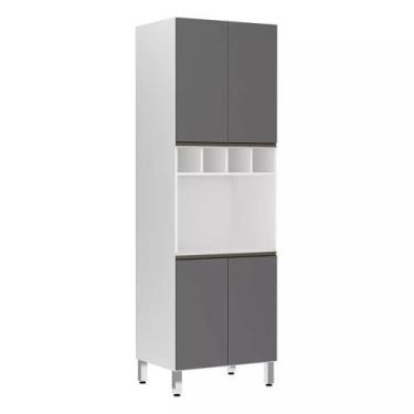 Imagem de Paneleiro Perola 70 cm com Nicho Microondas 4 Portas mais 1 Nicho Luci