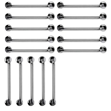 Imagem de Barra de Apoio 60cm Aço Inox Kit 15 Unidades Idoso Gestante Criança Banheiro Box Suporte Resistente Acessibilidade Segurança Corrimao Escada
