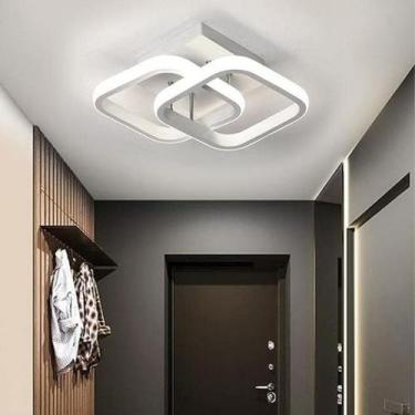 Imagem de Plafon LED Luminária Quadrada 22W Potente Iluminação Dupla Luxo Ambien