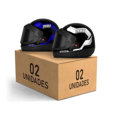 Imagem de Kit 2 Capacetes Sport Moto 788 Viseira Fumê Fechados Pro Tork Masculin