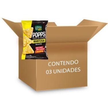 Imagem de Popps Chips De Pipoca Manteiga Sem Glúten Roots To Go Contendo 3 Unida