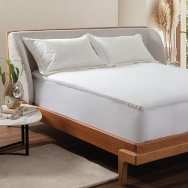 Imagem de Altihaus Pillow Top Espuma Soft, Altura 5cm, Micropercal 200 Fios, 100% Poliéster, Toque Macio, Elásticos Laterais, Antialérgico (Queen)