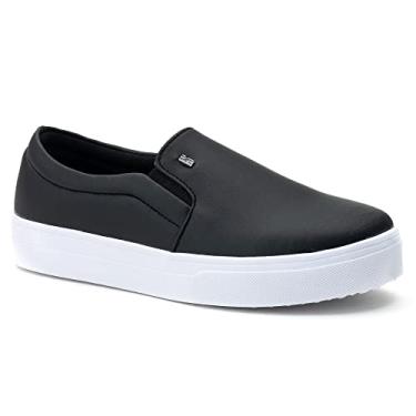 Imagem de Sapatilhas Slip-On Lacoste em Couro Preto, Sola Branca Almofadada, 24 cm (Preto, BR, Adulto, Numérico, 35)