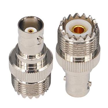 Imagem de BOOBRIE Pacote com 2 conectores BNC fêmea para UHF fêmea SO-239 BNC para UHF conector coaxial SO239 para antenas, dispositivos LAN sem fio, CCTV, antena externa de rádios Wi-Fi