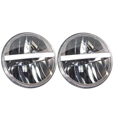 Imagem de AOCRXL Faróis de LED para farol frontal J eep Wrangler JK 2007-2017 2 peças, conjunto de lâmpada de cabeça redonda de 17,8 cm, luzes brilhantes, feixe alto/baixo, Plug and Play, J226