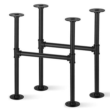 Imagem de Pacote com 2 tubos industriais, pernas de mesa, tubos de metal, decorações de móveis, cachimbo, pernas de mesa, decoração de tubos, pernas de mesa para café e mesa de canto 48 cm