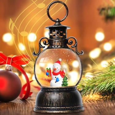 Imagem de TECH ORANGE Globos de Neve de Natal, Lanterna de Neve de Natal com 8 Músicas, Bateria de Temporizador de 6 Horas E Caixa de Música com Glitter Alimentada Por Usb para Decorações de Mesa de Natal, Pres