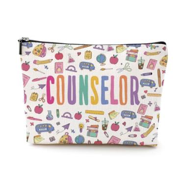 Imagem de NGZS Bolsa de cosméticos inspiradora para professores, presentes de apreciação, bolsa de maquiagem, presentes de aposentadoria para mulheres, bolsa de maquiagem de aniversário, Conselheiro, 9.7x7 inch