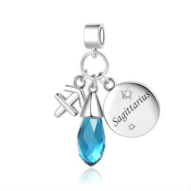 Imagem de MiiFort Pingentes brilhantes do signo do zodíaco para pulseiras Pandora Charms Moments, One Size, Cobre, Sem Pedra Preciosa