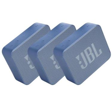 Imagem de Kit 3 JBL GO Essential Azul Caixa de Som Bluetooth À Prova D'água
