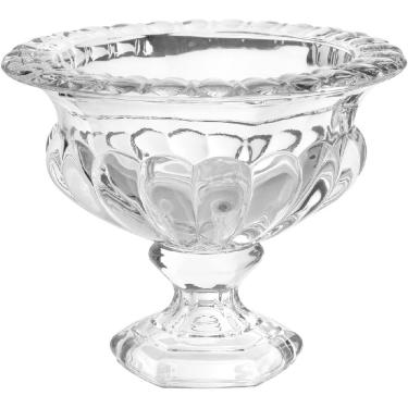 Imagem de VASO CENTRO MESA DECORATIVO ENFEITE CASA PROENÇA COM PÉ CRISTAL ECO 21x25x25cm TRANSPARENTE