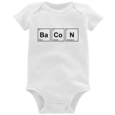 Imagem de Body Bebê Bacon Tabela Periódica - Foca na Moda, Branco, P
