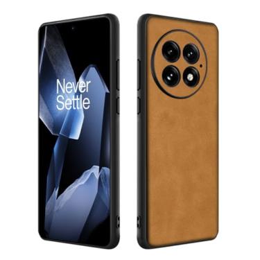 Imagem de Duxsmei Capa para Oneplus 13, TPU e camurça PU, capa de luxo ultraleve antivibração antiderrapante para Oneplus 13 5G, para homens e mulheres (marrom)