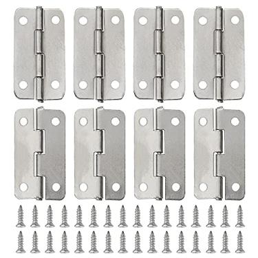 Imagem de WMYCONGCONG 50 peças pequenas dobradiças de 2,9 cm x 1,7 cm 180 graus e 200 peças de pequenos parafusos de dobradiça com caixa de armazenamento para artesanato caixa de joias de madeira pequena caixa