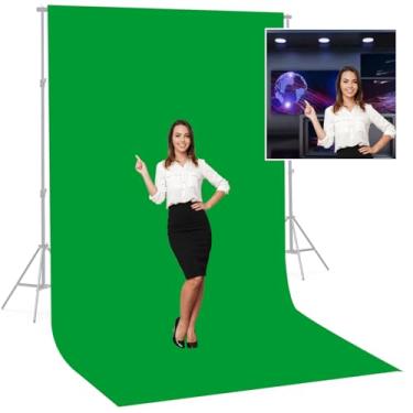 Imagem de BEIYANG Pano de fundo fotográfico de 1,8 m x 3,5 m, tela verde, tecido não refletivo, resistente a rugas, fundo fotográfico de tela verde para fotos e vídeos em estúdio Chromakey