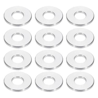 Imagem de PATIKIL Espaçadores de alumínio M6, 12 peças 1/10.2 cm x 5/20.3 cm espaçadores de metal para parafusos de 1/4 ou M6, 6,2 mm ID x 15 mm OD x 1,5 mm L espaçador redondo isolador