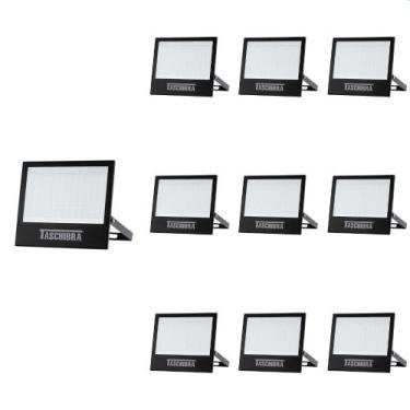 Imagem de 10 Refletor Taschibra Tr Led 150W Preto Bivolt 6500K Luz Branca, Única
