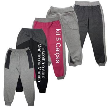 Imagem de Kit Com 5 Calças De Moleton Flanelada Infantil - Paraíso Do Conjunto, 