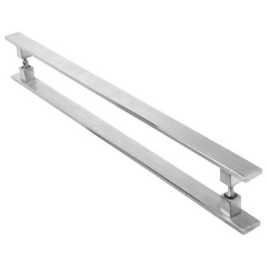 Imagem de Puxador Inox Escovado Para Porta Pivotante Madeira 2.00 mt - CromoShop