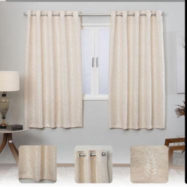 Imagem de Cortina Jackar Luxo 2,80x1,70 Jacquard com Ilhós Cromado - ENTROU COMP