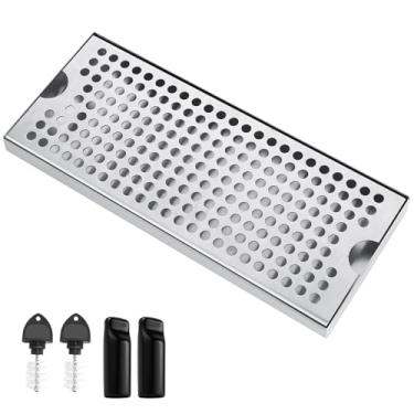 Imagem de Kegerator Bandeja de gotejamento de cerveja de aço inoxidável, bandejas de gotejamento de barra, bandeja de gotejamento para Kegerator, tapete de gotejamento Kegrator, acessórios Kegerator com