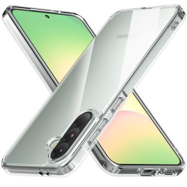 Imagem de Foluu Capa Slim Fit para Samsung Galaxy A56 5G - Parte traseira rígida transparente de policarbonato e amortecedor de TPU macio, capa protetora à prova de choque para Samsung Galaxy A56 5G 2025