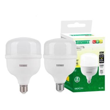 Imagem de Lâmpada Led Taschibra 40w Bivolt 3000k Luz Quente Kit 2