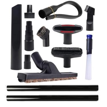 Imagem de 13 peças de acessórios universais de vácuo para acessórios de aspirador de pó – Kit adaptador de mangueira de vácuo de 6,8 a 3,8 cm e 4,5 cm a 2,5 cm, ferramenta flexível para fendas e varinha de extensão a vácuo