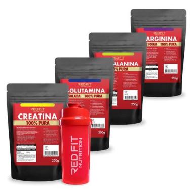 Imagem de Creatina 250g LGlutamina 300g BetaAlanina 250g LArginina 250g  Red Fit
