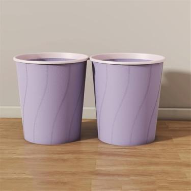 Imagem de Lixeira para Área Externa Lixeira, design de balde duplo sem tampa redonda, grande lixeira de plástico para cozinhas domésticas e cafeterias, pacote com 2 Lixeira para Área Externa(Purple)