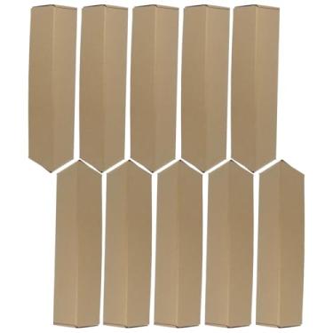 Imagem de Luxshiny Caixa De Transporte Em Formato Triangular Com 10 Peças: Caixa De Papelão Triangular Longa Para Envio De Projetos Obras De Arte Artesanato Pôsteres Em Tubo - 35 * 10Cm