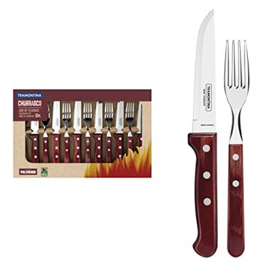 Imagem de Tramontina Jogo 12 Peças Churrasco Inox Polywood Vermelho