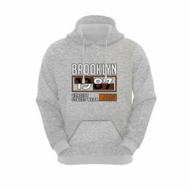 Imagem de Moletom Canguru Unissex Inverno Algodão Blusa de Frio Capuz Bolso-Unissex