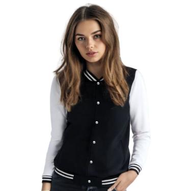 Imagem de Jaqueta Colegial Moletom Feminina Lisa com Bolsos